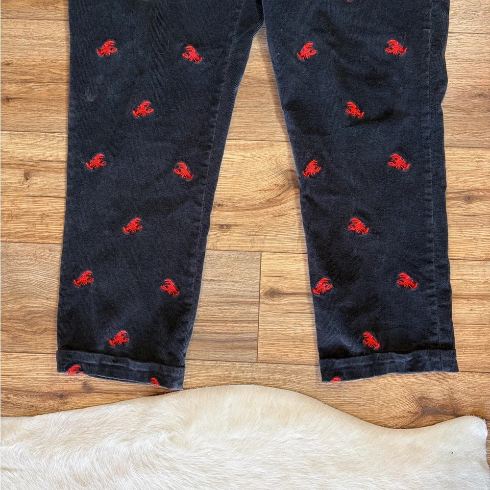 Castaway Nantucket Island Harbor Preppy Coastal pants, red lobster embroidery - Picture 4 of 12